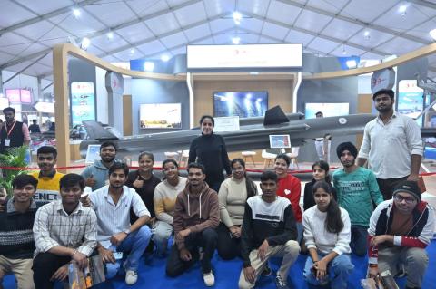 On Day 5 of IITF 2025, students visited the DDP Pavilion and explored a wide range of indigenous defence technologies showcased by DPSUs. From fighter aircraft models and warship designs to drones, missiles, and advanced ammunition, the exhibits captured their attention. Their curiosity, questions, and active engagement reflected a growing interest in India’s defence innovation and self-reliance.