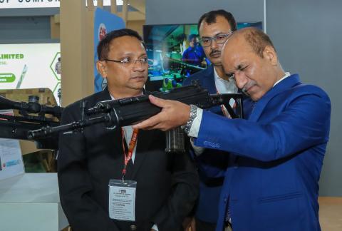 Secretary (Defence Production) Shri Sanjeev Kumar visited the inauguration day of the Department of Defence Production’s pavilion at the 44th IITF, held from 14–27 November 2025 at Bharat Mandapam, highlighting India’s progress under the Aatmanirbhar Bharat initiative. The pavilion featured advanced land, naval, aerospace, and emerging defence technologies, with participation from all 16 DPSUs and iDEX start-ups, who showcased their latest innovations. The exhibits displayed state-of-the-art defence product