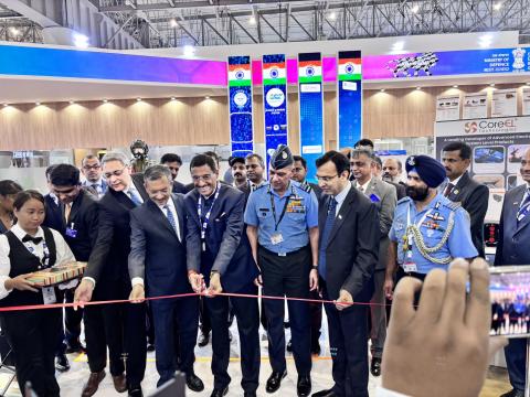 Raksha Rajya Mantri Shri Sanjay Seth inaugurated the India Pavilion at Dubai Air show 2025 in the presence of Ambassador of India to the UAE Dr. Deepak Mittal, Joint Secretary (Defence Production) Shri Amit Satija, Air Mshl Narmdeshwar Tiwari, PVSM, AVSM, VM, VCAS, IAF, and V Adm Sameer Saxena, AVSM, NM, FOC-in-C, along with other delegates.