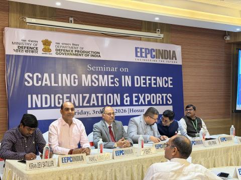 The Defence MSME Conclave 2026-27 Series, held on 03 July 2026 in Hosur, Tamil Nadu, under the theme 'Scaling MSMEs in Defence Indigenisation and Exports'. Organised by the DDP, Ministry of Defence, in association with EEPC India and supported by AVNL.